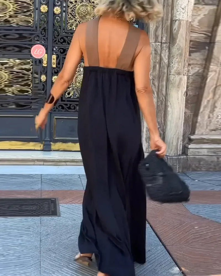 Matilda | Elegant Crossover Halter Maxi Dress - Emma's Dresses