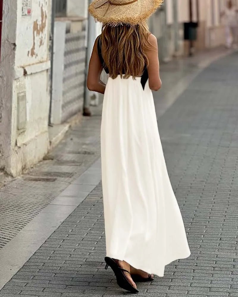 Matilda | Elegant Crossover Halter Maxi Dress - Emma's Dresses