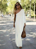 Penelope | Elegant One Shoulder White Maxi Dress