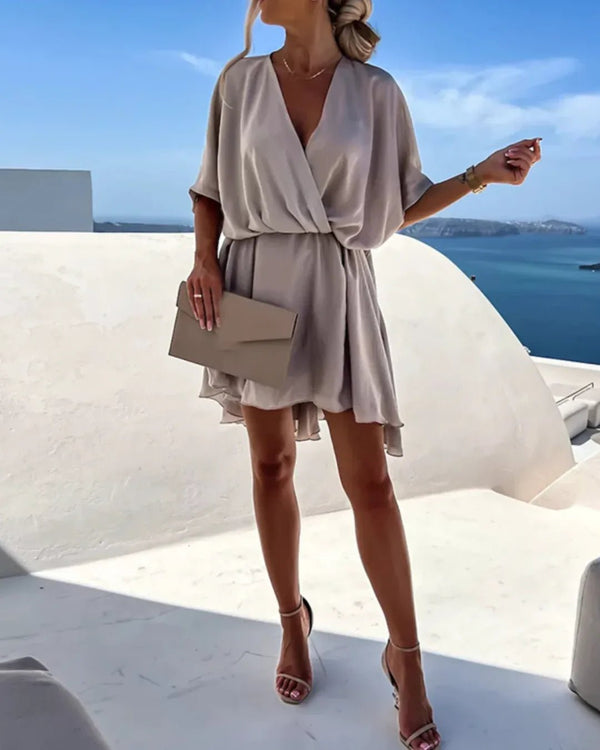 Camille | Elegant V-Neck Wrap Mini Dress