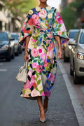 Camille | Elegant Floral Print Wedding Guest Dress Summer