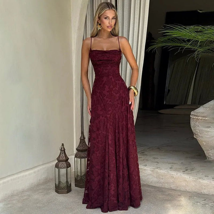 Freya | Elegant Lace Evening Dress with Lace - Up Back - Emma's Dresses