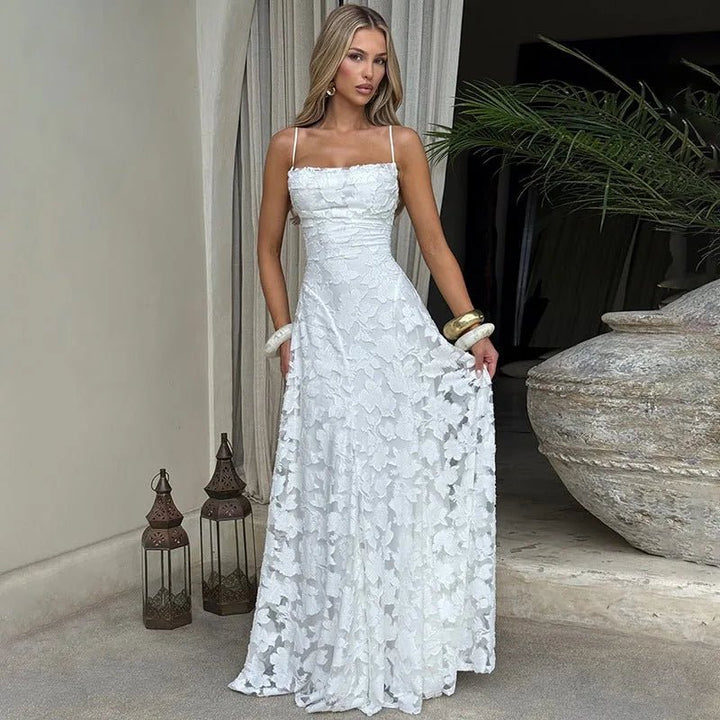 Freya | Elegant Lace Evening Dress with Lace - Up Back - Emma's Dresses