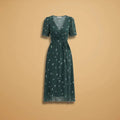 Eloise | Floral Midi Wrap Dress with V-Neck and Tie Waist