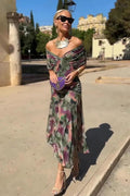 Zoe | Elegant Off-Shoulder Floral Print Maxi Dress