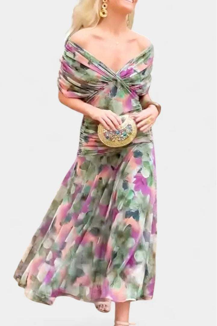 Aurora | Elegant Off-Shoulder Wedding Guest Dress Summer – view 10