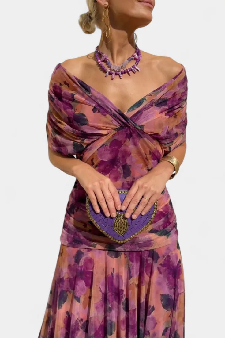Aurora | Elegant Off-Shoulder Wedding Guest Dress Summer – view 14