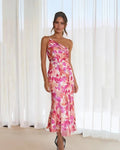 Ophelia | Elegant One Shoulder Floral Wedding Guest Dress Summer