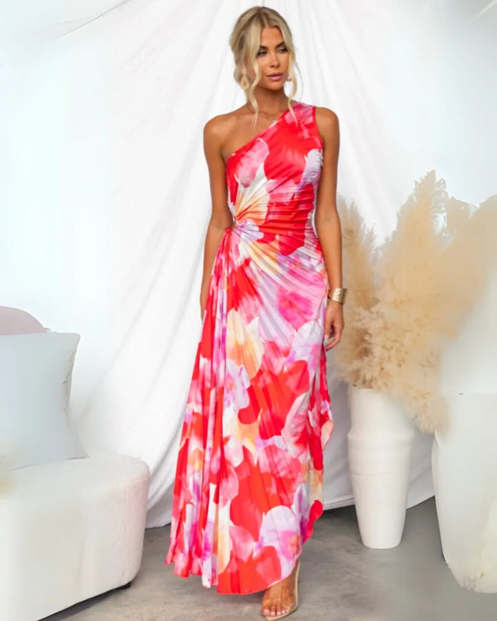 Sophia | Elegant One Shoulder Maxi Dress - Emma's Dresses