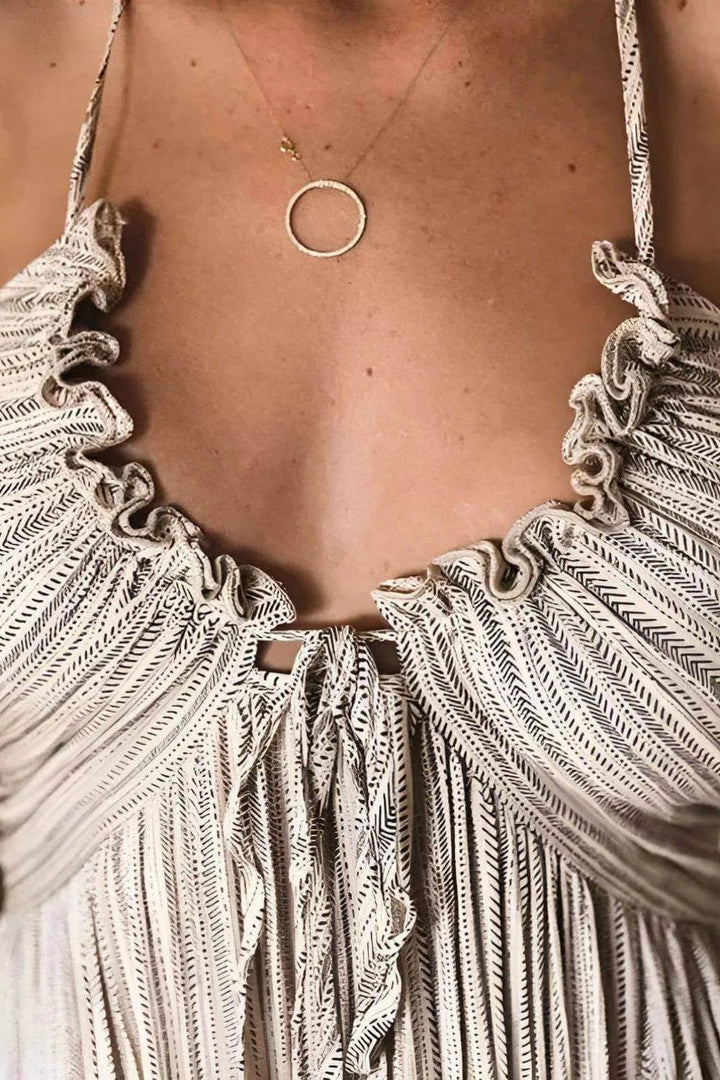 Beatrice | Elegant Pleated Halter Maxi Dress - Emma's Dresses