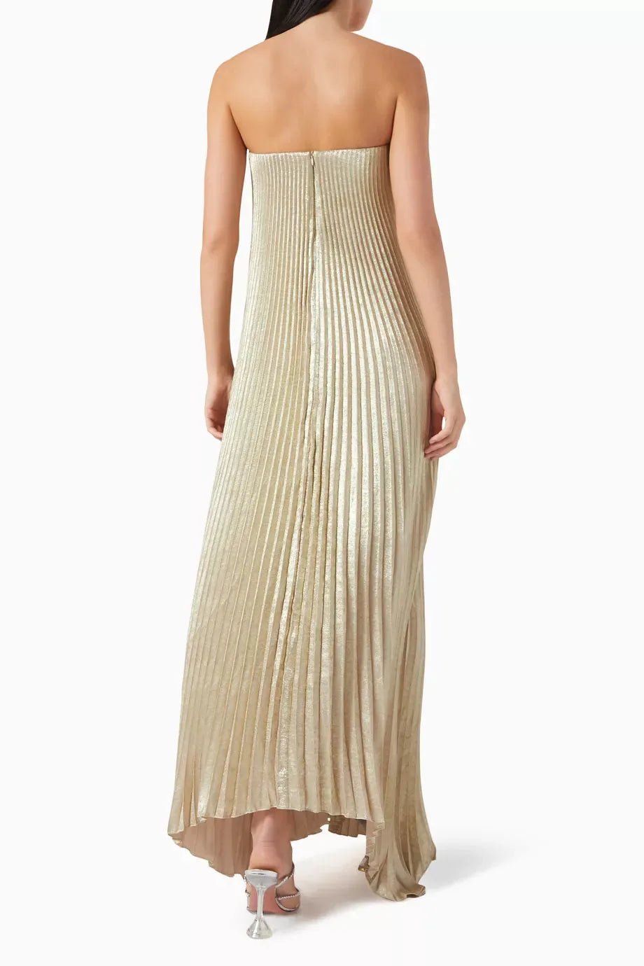 Eva | Elegant Pleated Floral Sweetheart Maxi Dress - Emma's Dresses