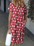 Iris | Relaxed Short Sleeve Polka Dot Dress