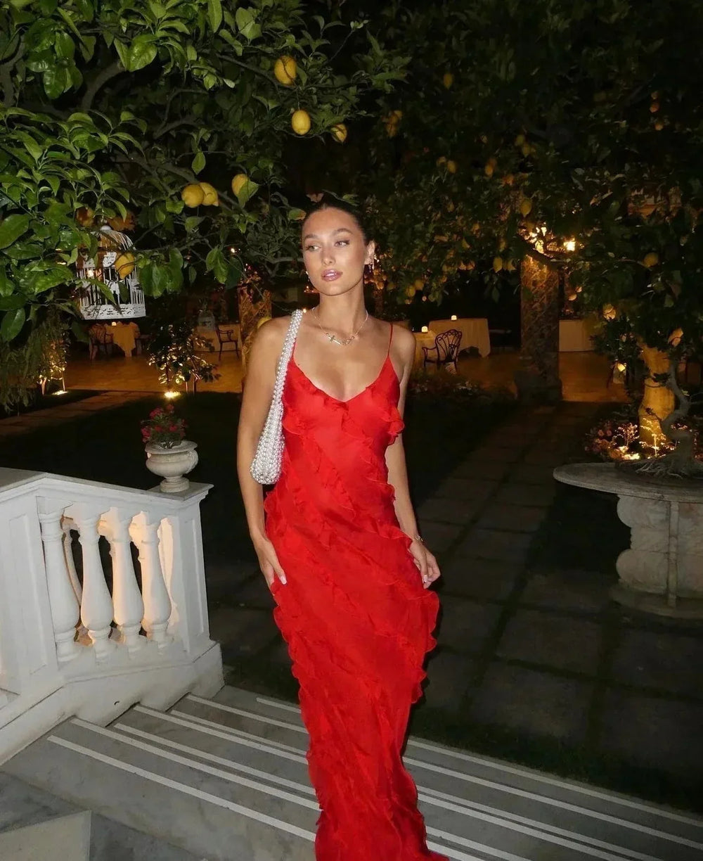 Mia | Elegant Ruffle Backless Maxi Dress - Emma's Dresses