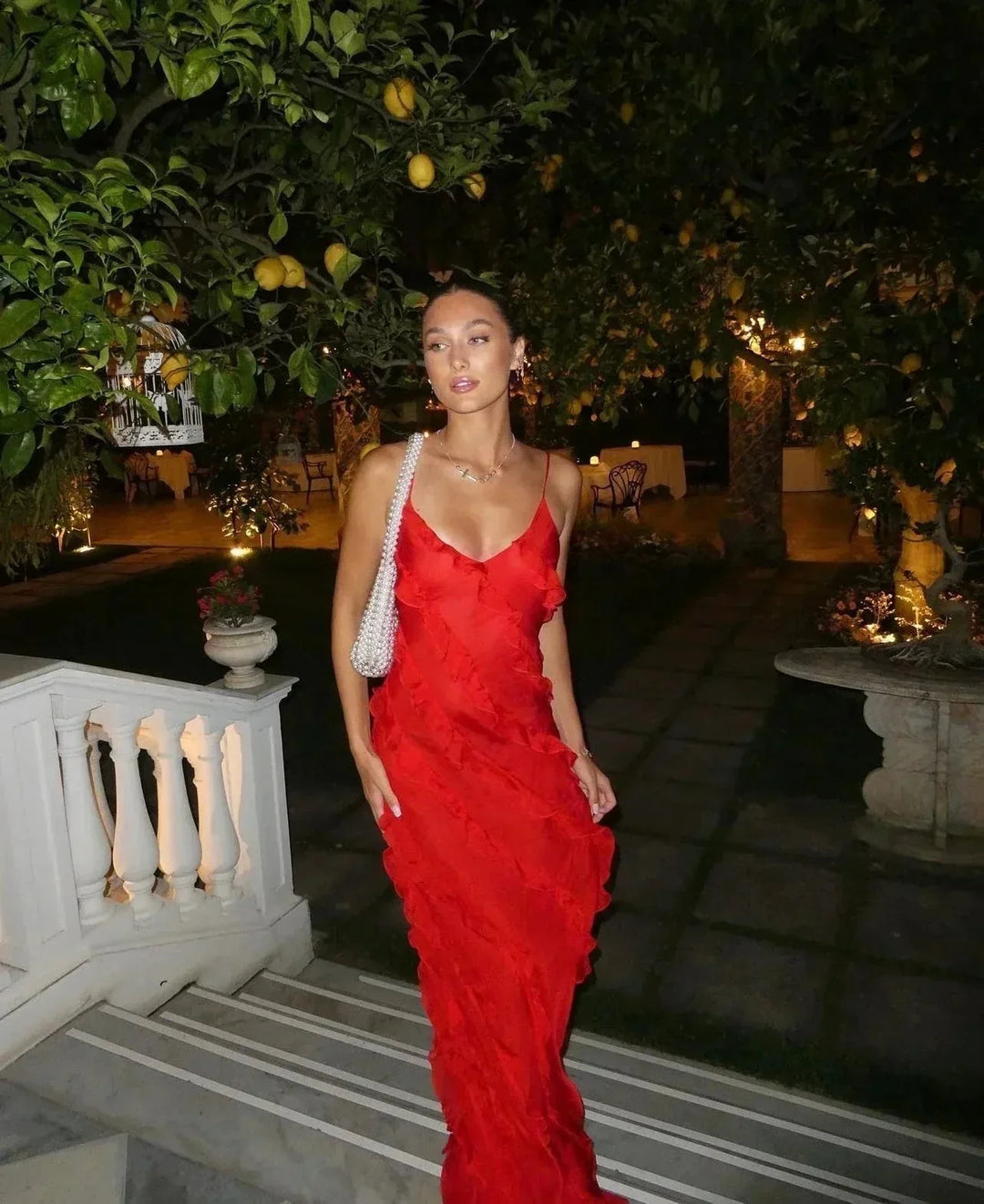 Mia | Elegant Ruffle Backless Maxi Dress - Emma's Dresses