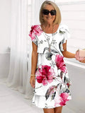 Isla | Elegant Floral Ruffle Tiered Midi Dress