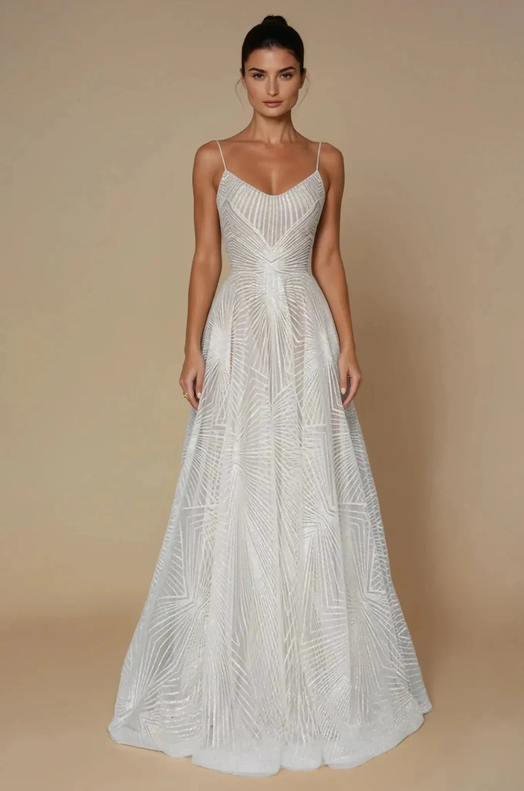 Isla | Elegant Sequined V - Neck Maxi Dress - Emma's Dresses