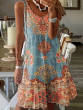 Freya | Chic Sleeveless Boho Printed Mini Dress