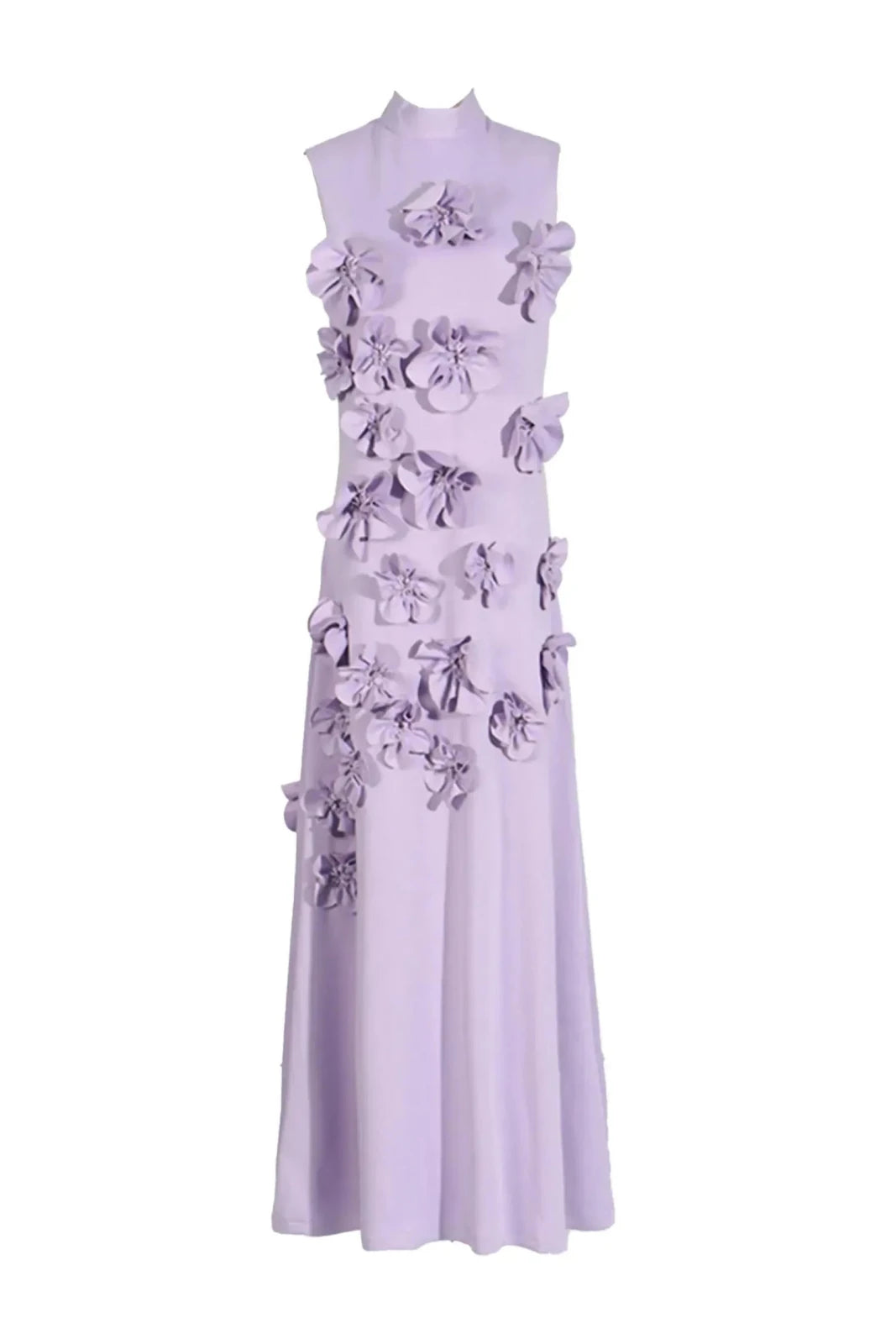 Iris | Elegant Pink Sleeveless Flower Embellished Maxi Dress - Emma's Dresses