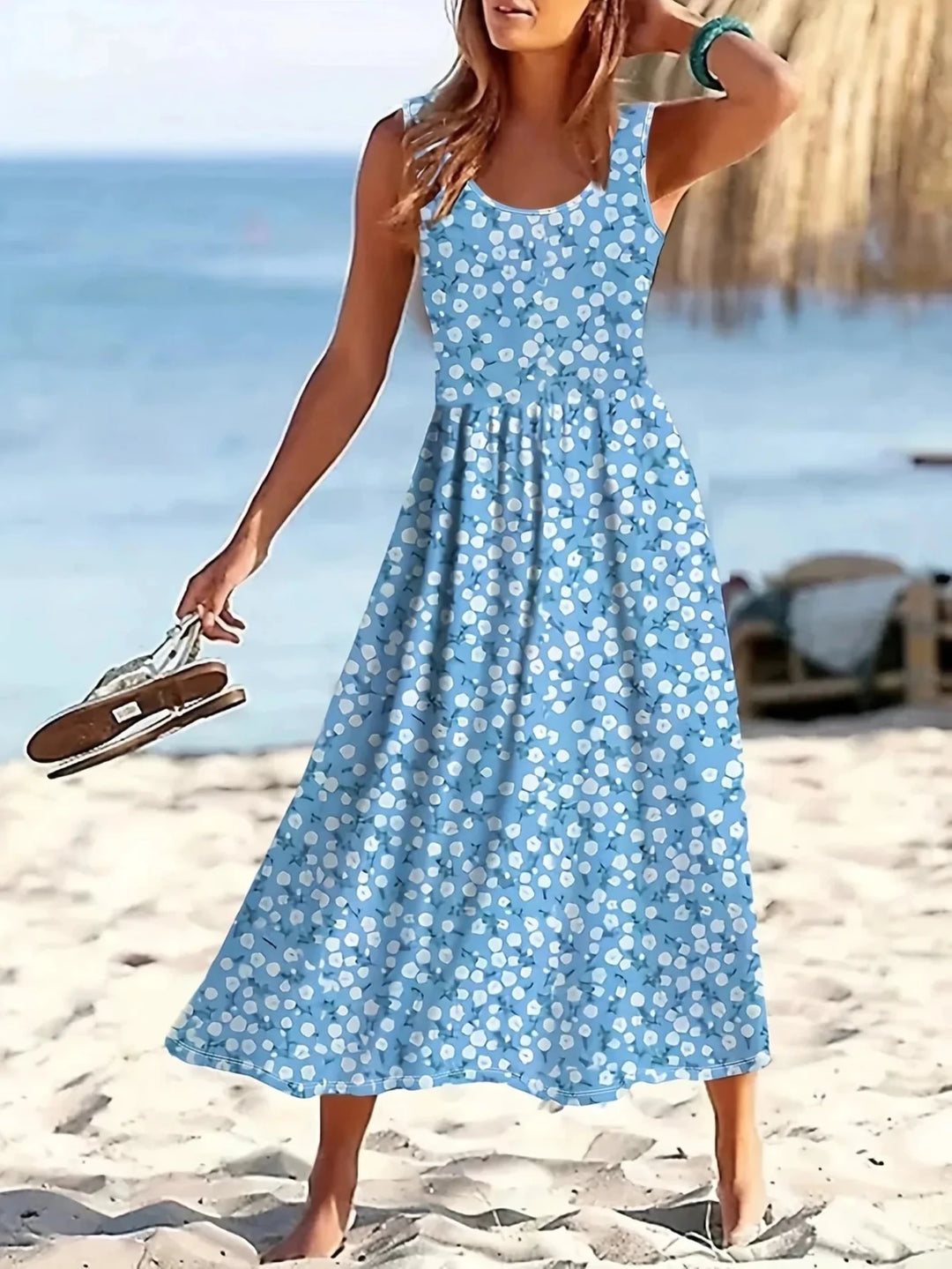 Imogen | Sleeveless Polka Dot Dress Maxi - Emma's Dresses