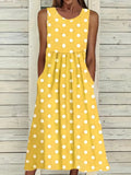 Juliet | Sleeveless Yellow Polka Dot Dress