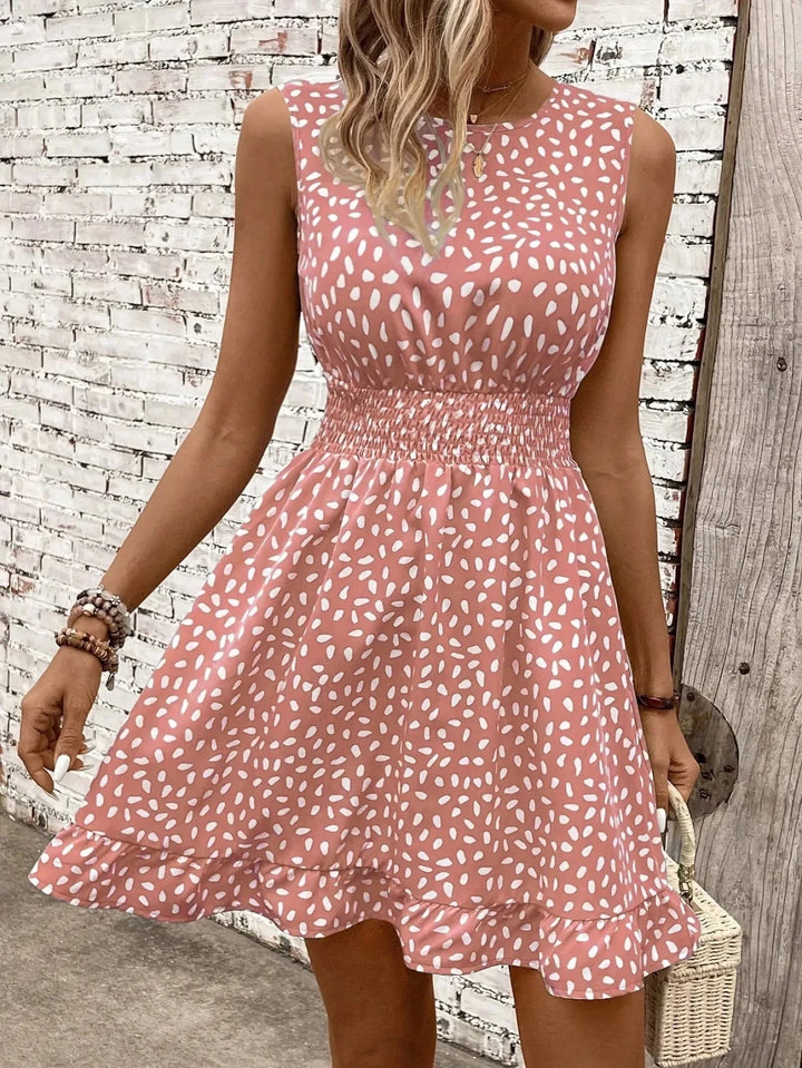 Penelope | Chic Sleeveless Polka Dot Dress - Emma's Dresses