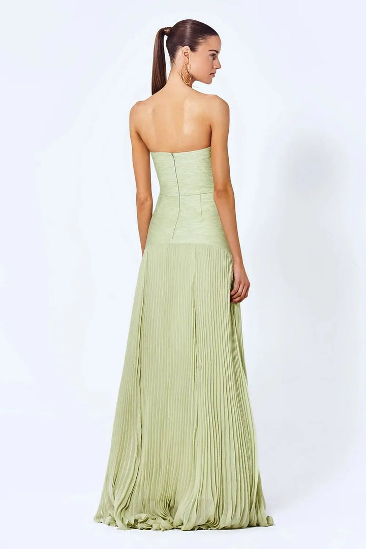 Isla | Elegant Strapless Pleated Maxi Dress - Emma's Dresses
