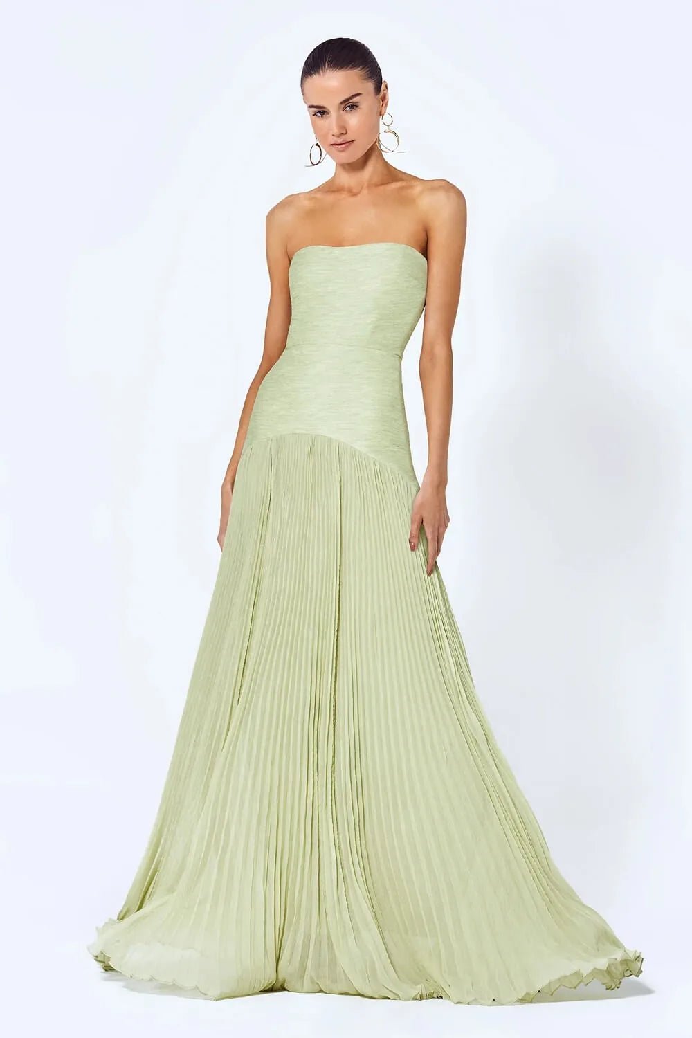 Isla | Elegant Strapless Pleated Maxi Dress - Emma's Dresses