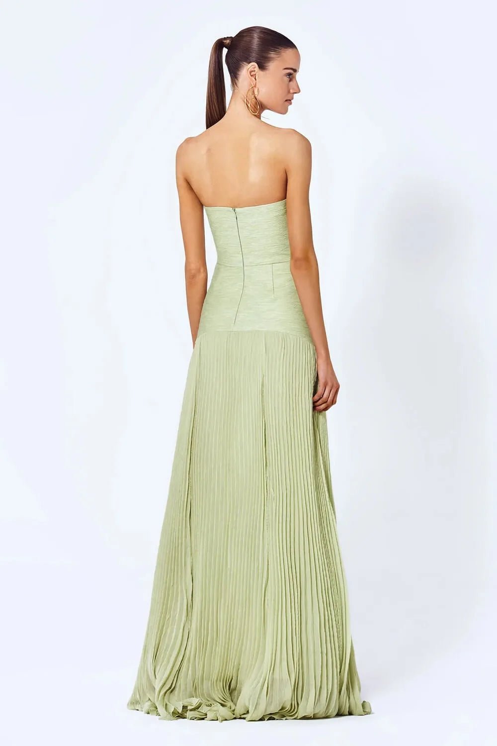 Margaret | Elegant Strapless Pleated Wedding Guest Dress – view 2
