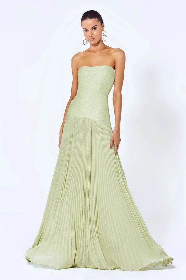 Margaret | Elegant Strapless Pleated Wedding Guest Dress