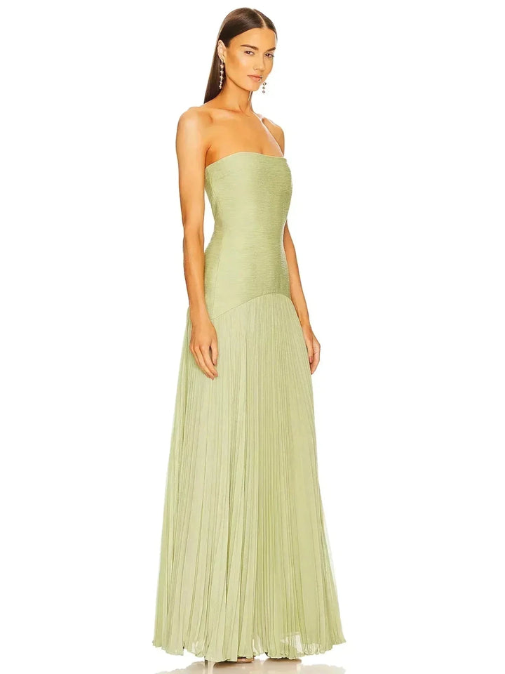 Margaret | Elegant Strapless Pleated Wedding Guest Dress – view 5