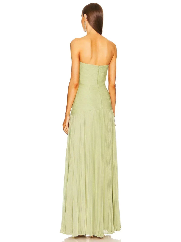 Margaret | Elegant Strapless Pleated Wedding Guest Dress – view 4
