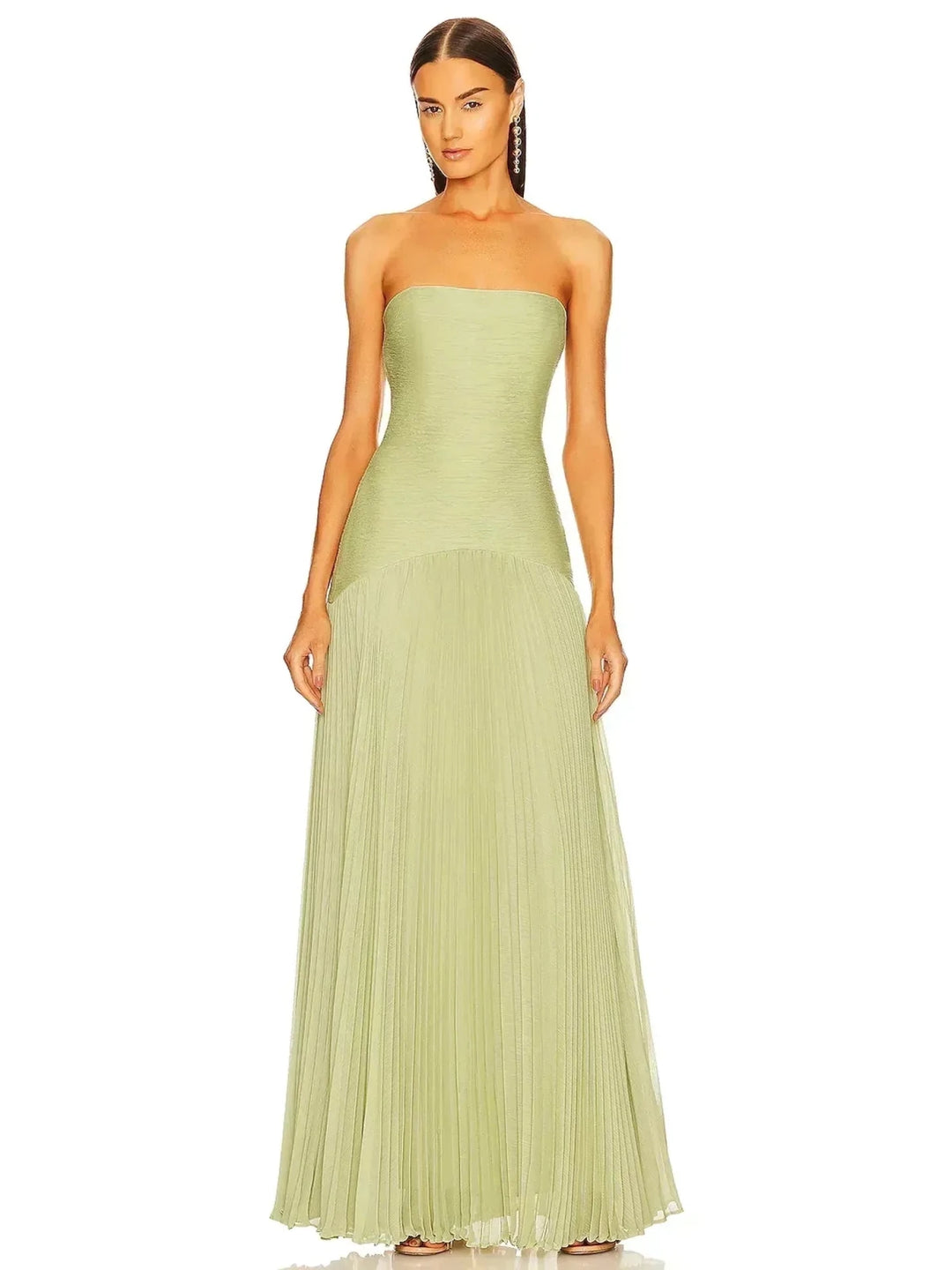 Margaret | Elegant Strapless Pleated Wedding Guest Dress – view 3