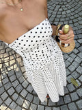 Hazel | Stylish Strapless Polka Dot Dress