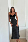 Naomi | Elegant Sweetheart Polka Dot Midi Dress Sleeveless