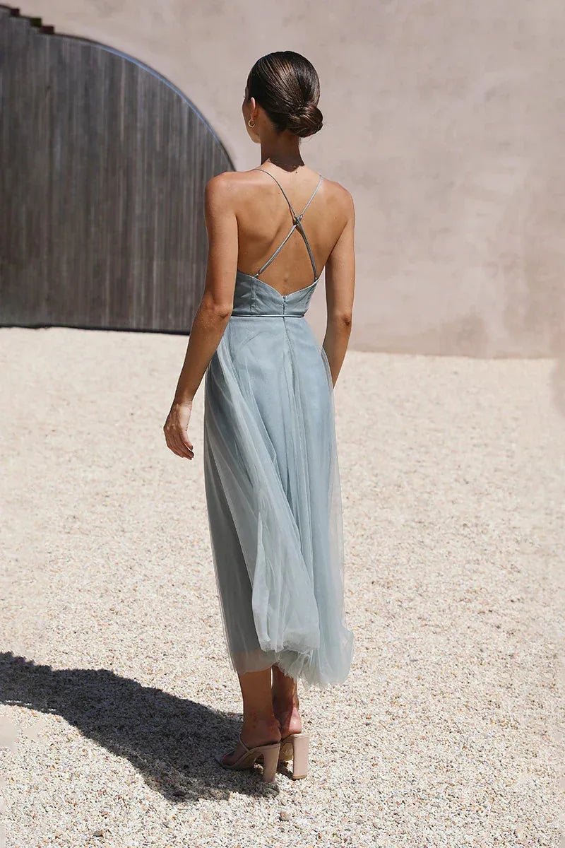 Sienna | Elegant Sweetheart Tulle Midi Dress - Emma's Dresses