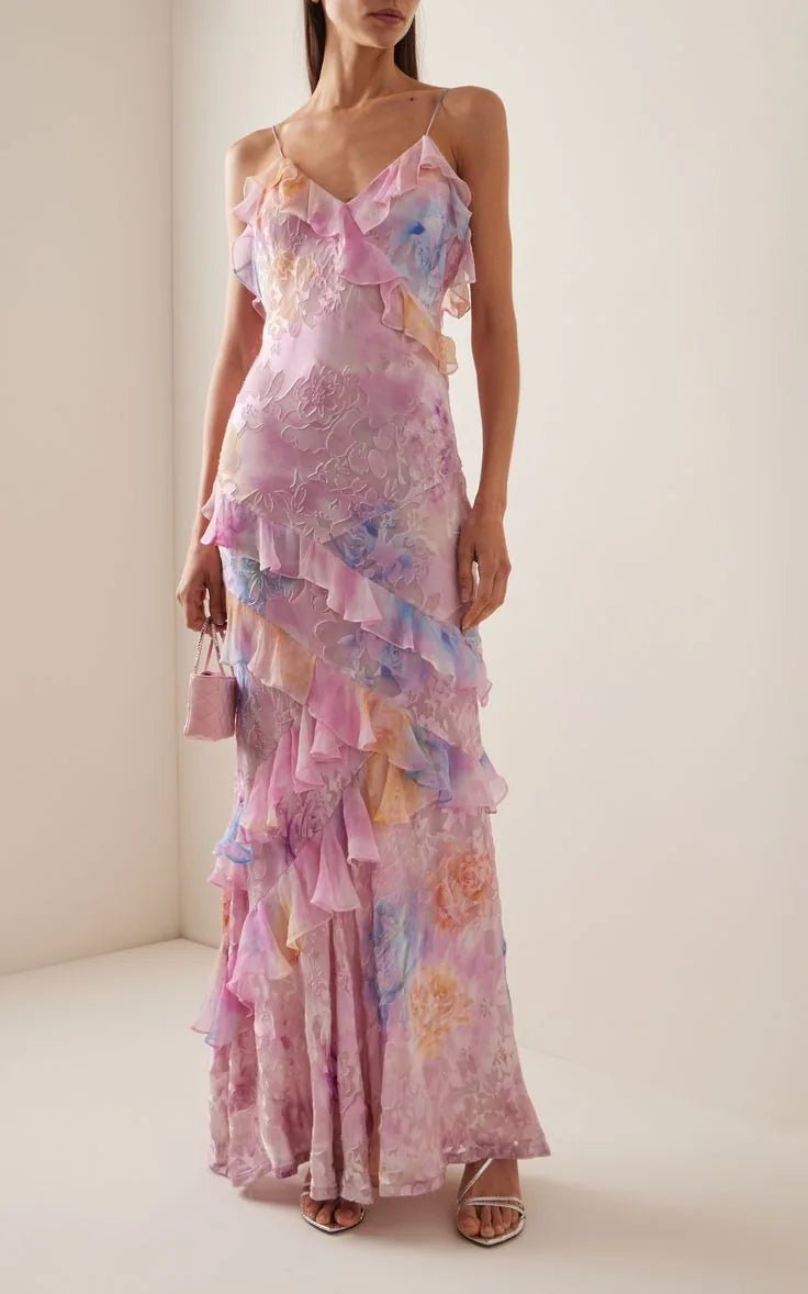Thea | Elegant Tiered Ruffle Wedding Guest Dress Summer – view 3