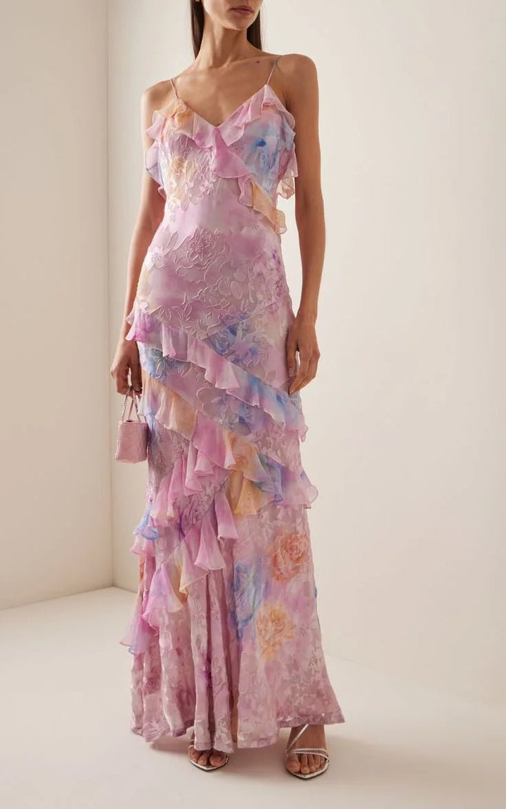 Thea | Elegant Tiered Ruffle Wedding Guest Dress Summer – view 3