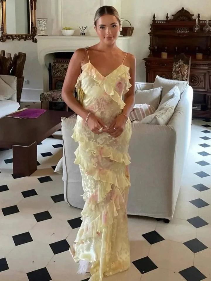 Thea | Elegant Tiered Ruffle Wedding Guest Dress Summer – view 6