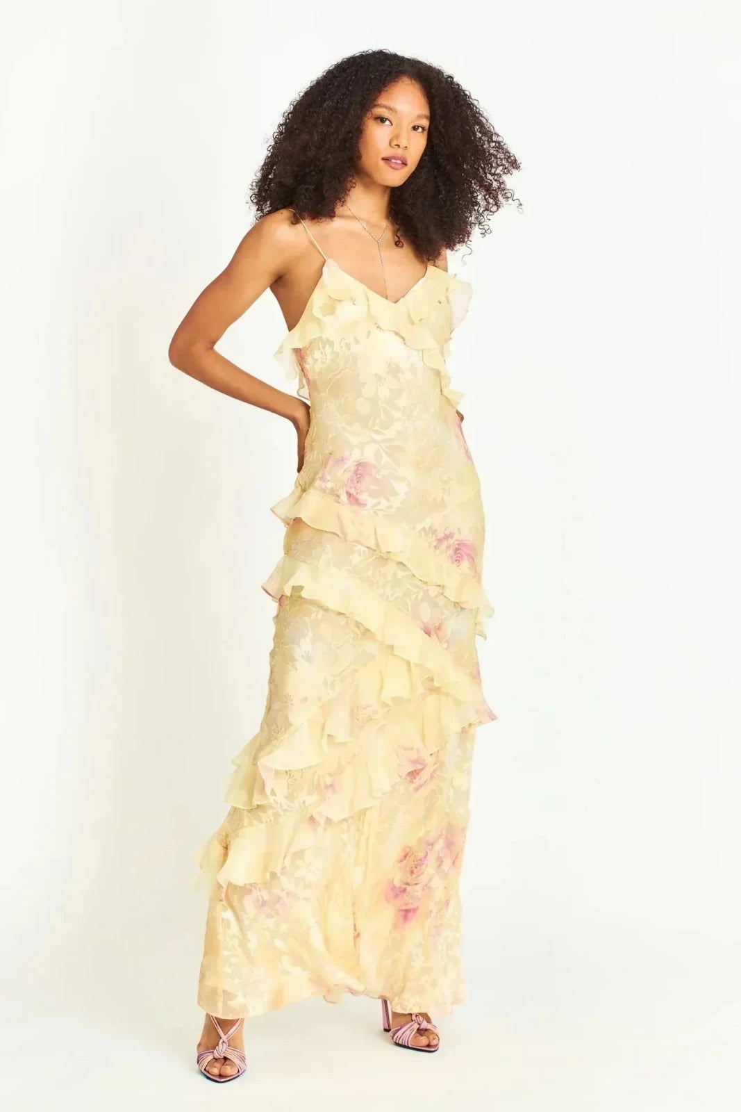 Thea | Elegant Tiered Ruffle Wedding Guest Dress Summer – view 9
