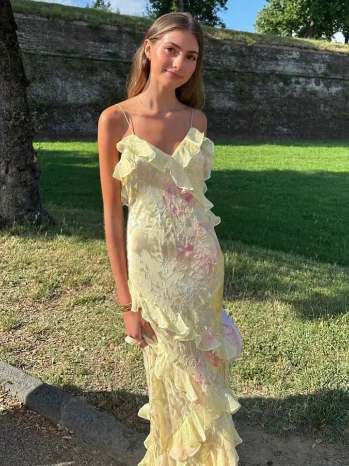 Thea | Elegant Tiered Ruffle Wedding Guest Dress Summer – view 5