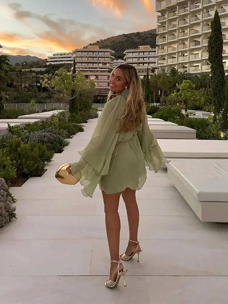 Beatrice | Elegant Tiered Ruffle Mini Dress - Emma's Dresses