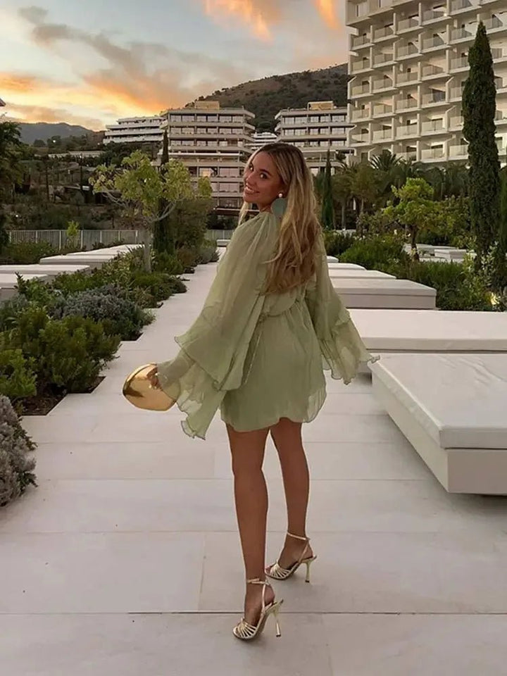 Beatrice | Elegant Tiered Ruffle Mini Dress - Emma's Dresses
