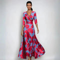 Elise | Elegant Floral Wrap Maxi Dress With V-Neck